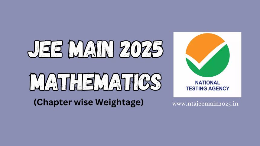 JEE Main 2025 Mathematics Chapter Wise Weightage