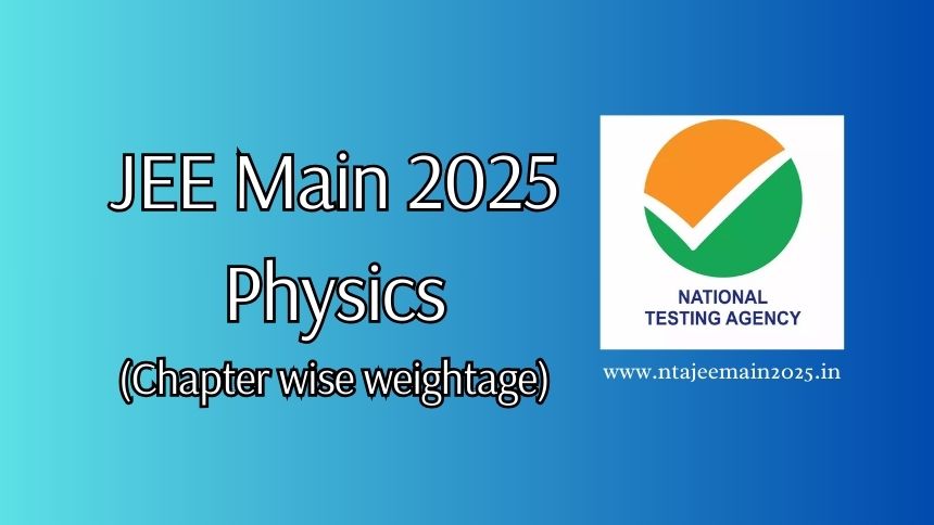 JEE Main 2025 physics chapter wise weightage